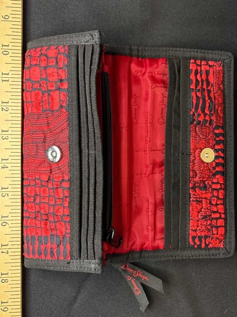 Donna Sharp Red and Black Textured Women's Wallet